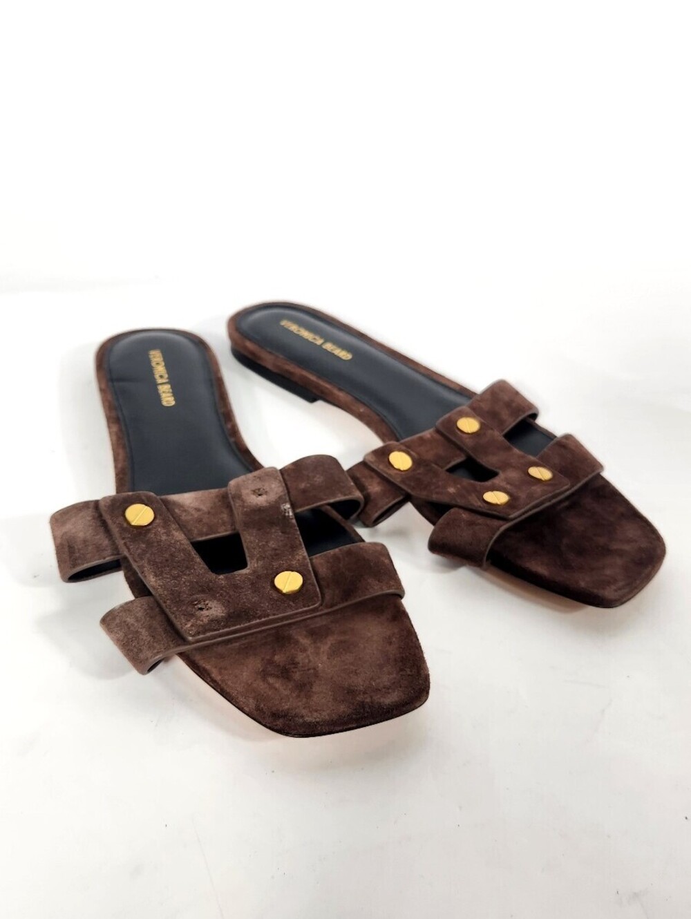 Veronica Beard Brown Suede Leather Slide Sandals 9M